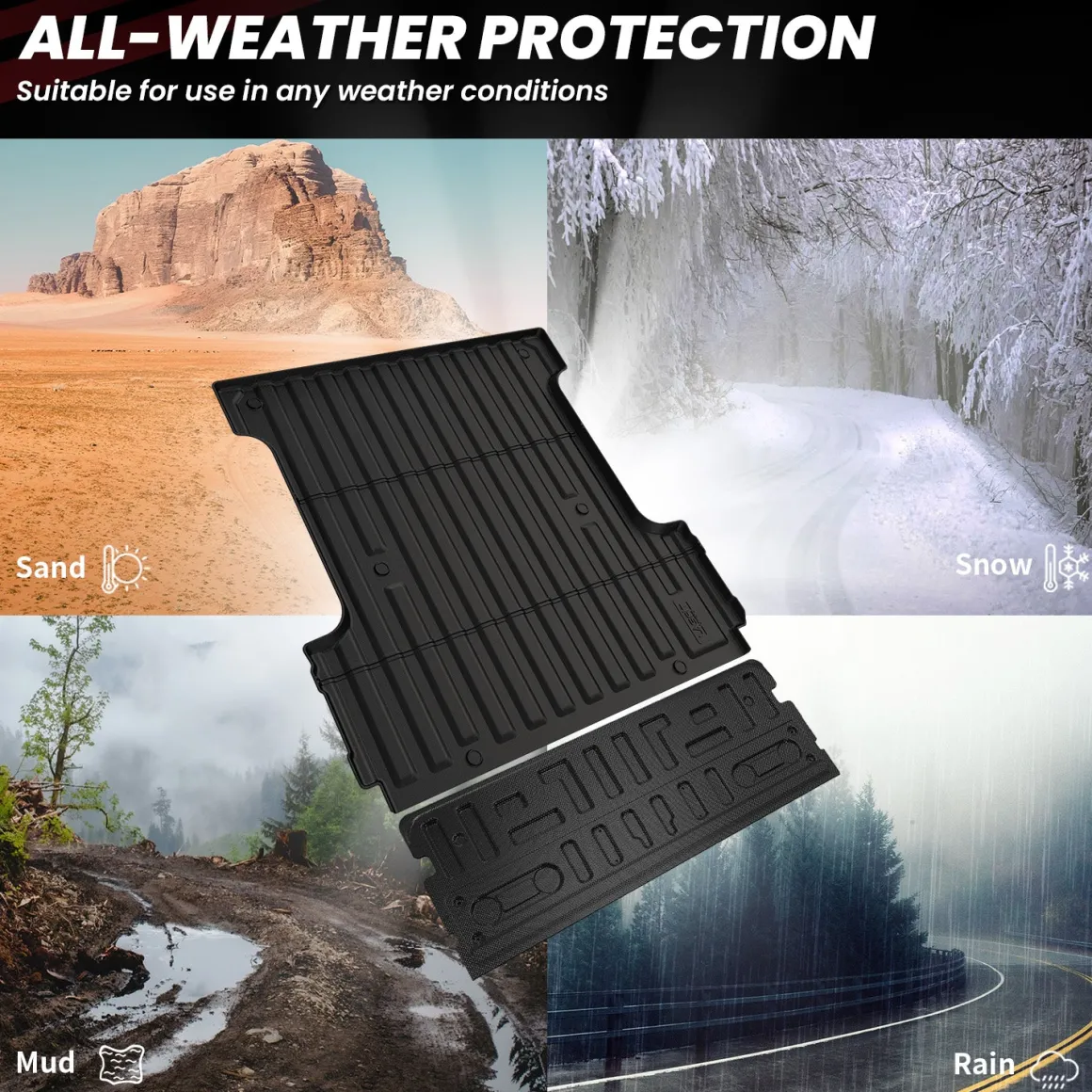 Fit for 2021-2023 Ford F-150 & F-150 Lightning Truck Bed Mat or Tailgate Mat, Not Fit Drop-in Liners