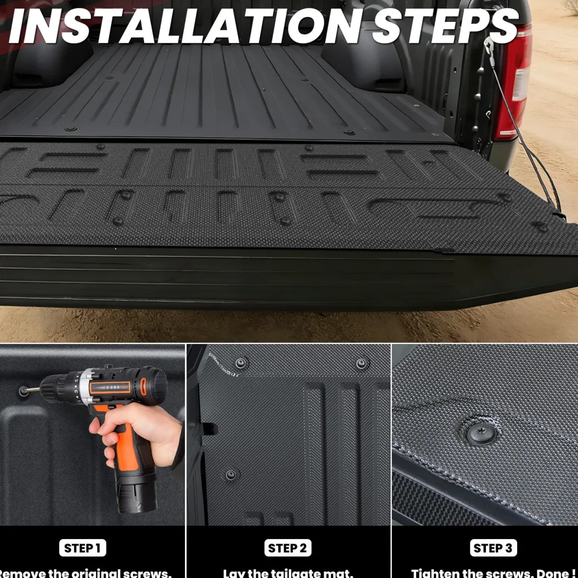 Fit for 2015-2020 Ford F-150 Truck Bed Mat or Tailgate Mat, Not Fit Drop-in Liners
