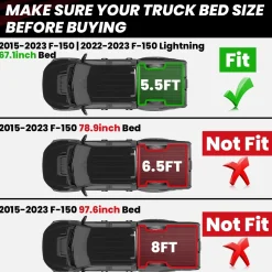 Fit for 2015-2020 Ford F-150 Truck Bed Mat or Tailgate Mat, Not Fit Drop-in Liners