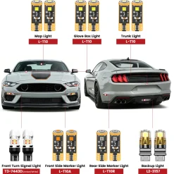 Fit for 2018-2023 Ford Mustang LED Exterior Interior Lights Upgrade