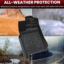 Fit for 2024-2026 Ford Ranger TPE Floor Mats, Fit Carpet Floor Only