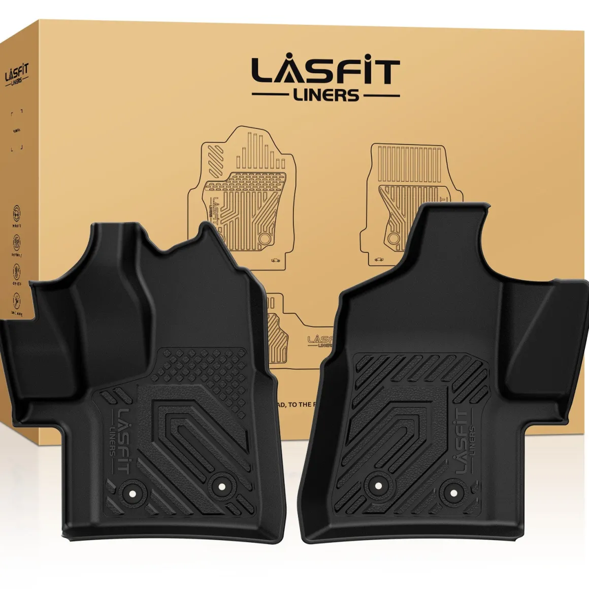 Fit for 2020-2026 Ford Transit 150/250/350 Floor Mats 1st Row, Fit Vinyl Floor, Only fits 1st row with Floor Posts, Don't Fit Transit Connect