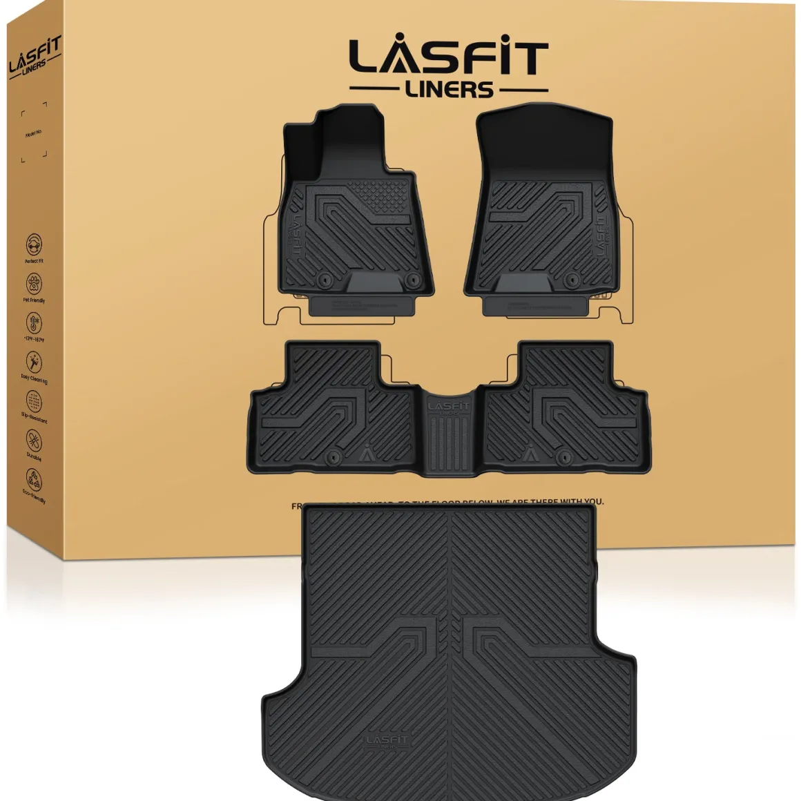 Fit for 2021-2024 Genesis GV80 Floor Mats & Cargo Mat, Fit 5 Seats Only, Not Fit G80