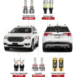 Fit for 2017-2019 GMC Acadia The Brightest LED Bulbs Upgrade | Tested and Verified