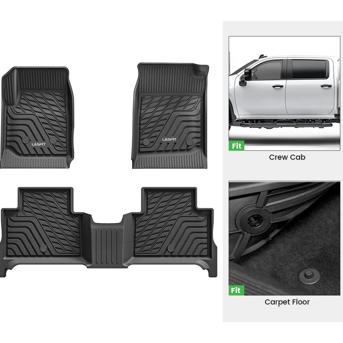 Fit for 2015-2022 GMC Canyon Custom Floor Mats, Fit Carpet Floor Only