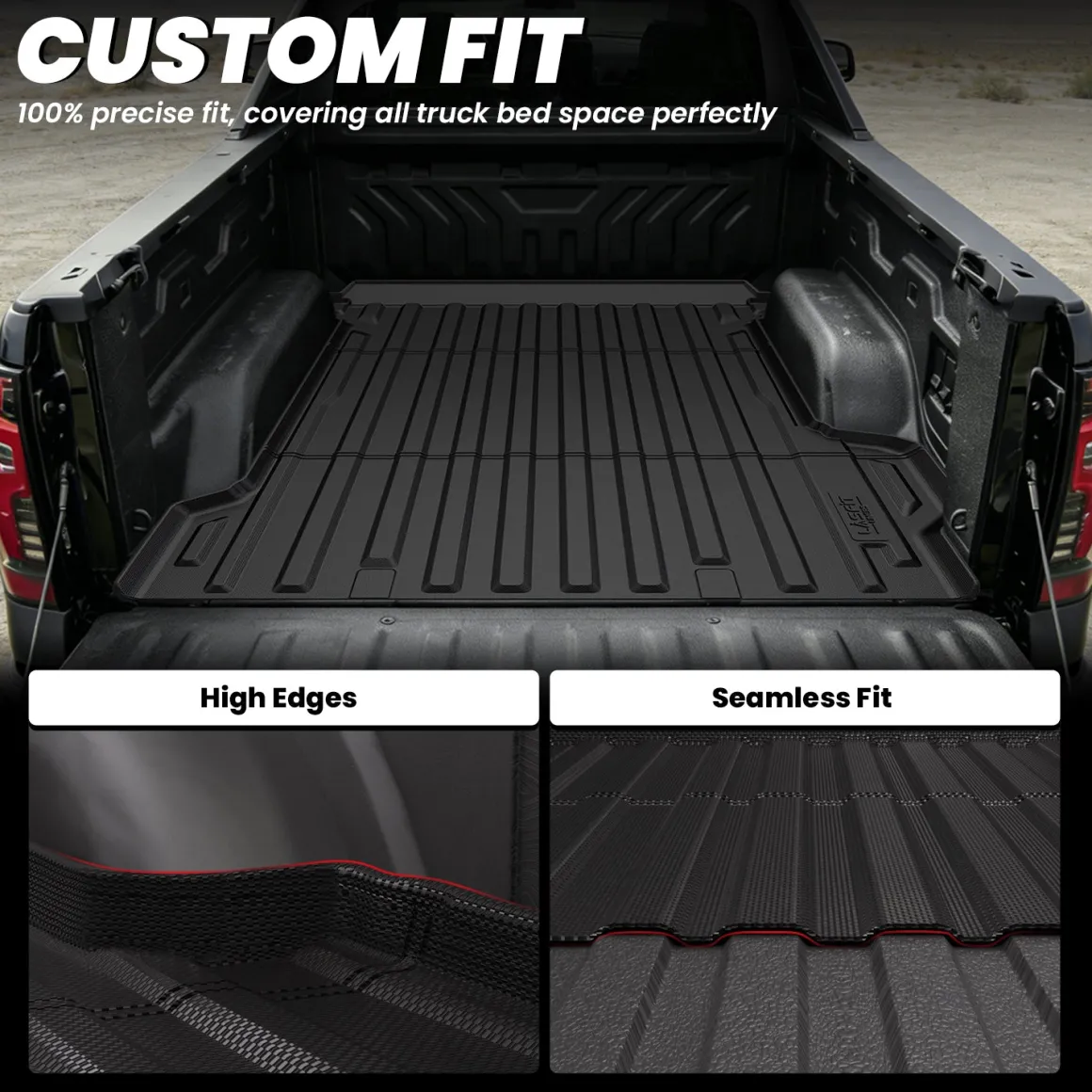 Fit for 2024-2026 GMC Sierra EV 5.9FT Bed Mat, Fit With Multi-Flex Midgate Only