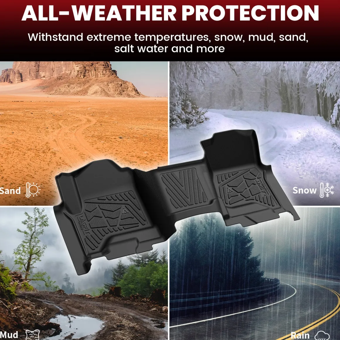 Fit for 2014-2018 GMC Sierra 1500 Floor Mats, Fit Carpet Floor & Without 4*4 Shifter Only