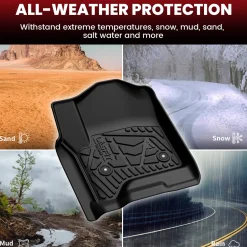Fit for 2015-2019 GMC Sierra 2500HD 3500HD Floor Mats, Fit Carpet Floor & Without 4*4 Shifter Only