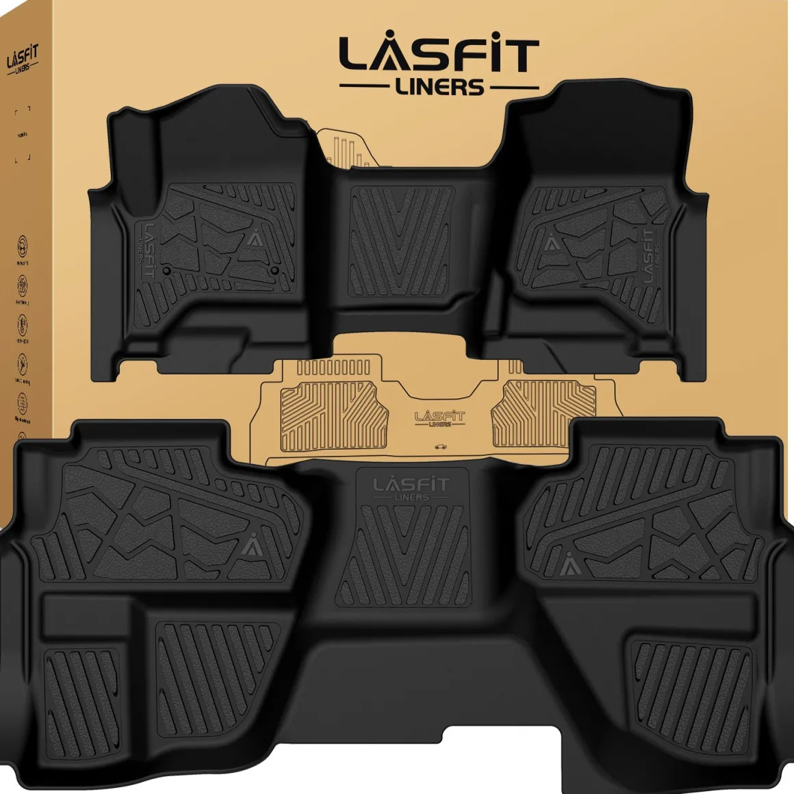 Fit for 2015-2019 GMC Sierra 2500HD 3500HD Floor Mats, Fit Carpet Floor & Without 4*4 Shifter Only