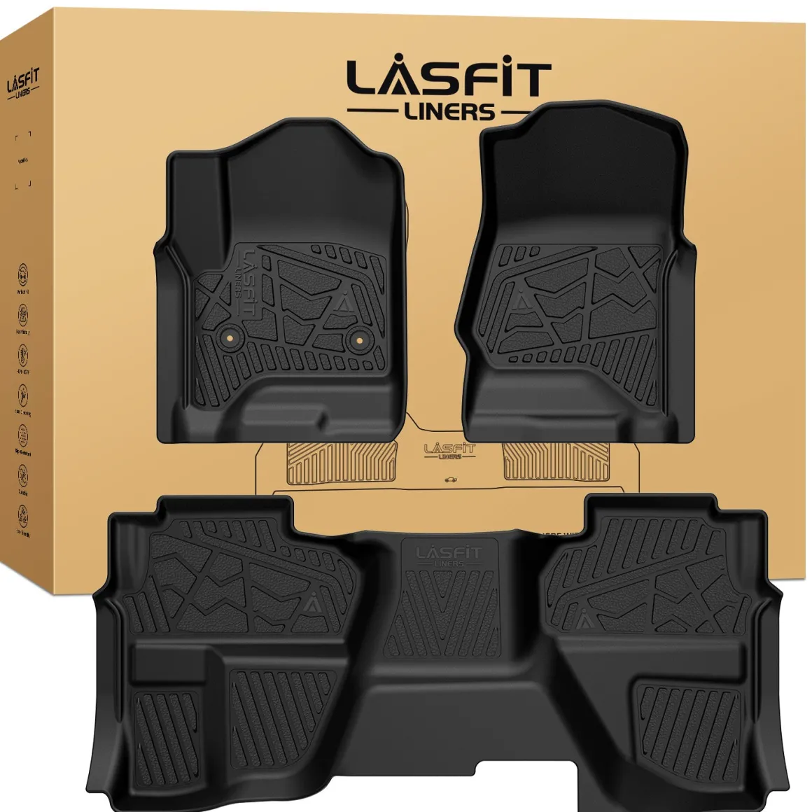 Fit for 2015-2019 GMC Sierra 2500HD 3500HD Floor Mats, Fit Carpet Floor & Without 4*4 Shifter Only