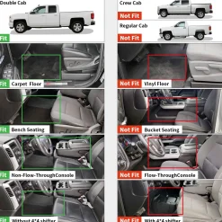 Fit for 2015-2019 GMC Sierra 2500HD 3500HD Floor Mats, Fit Carpet Floor & Without 4*4 Shifter Only