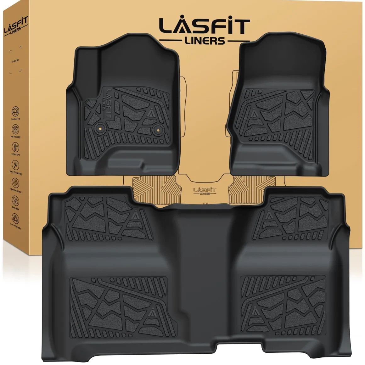 Fit for 2015-2019 GMC Sierra 2500HD 3500HD Floor Mats, Fit Carpet Floor & Without 4*4 Shifter Only