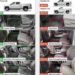 Fit for 2015-2019 GMC Sierra 2500HD 3500HD Floor Mats, Fit Carpet Floor & Without 4*4 Shifter Only