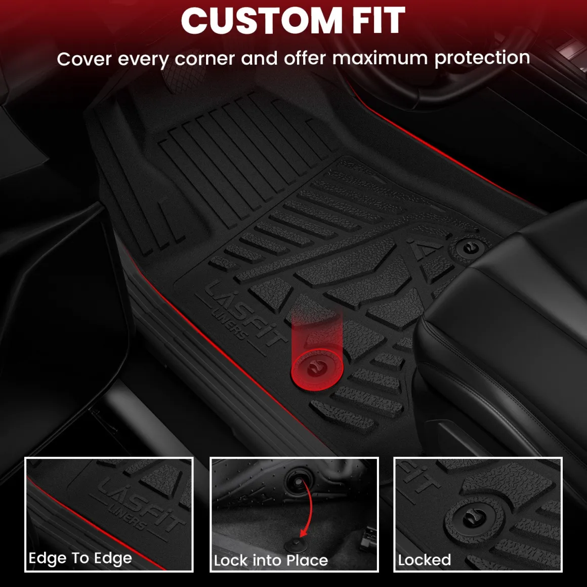 Fit for 2015-2019 GMC Sierra 2500HD 3500HD Floor Mats, Fit Carpet Floor & Without 4*4 Shifter Only