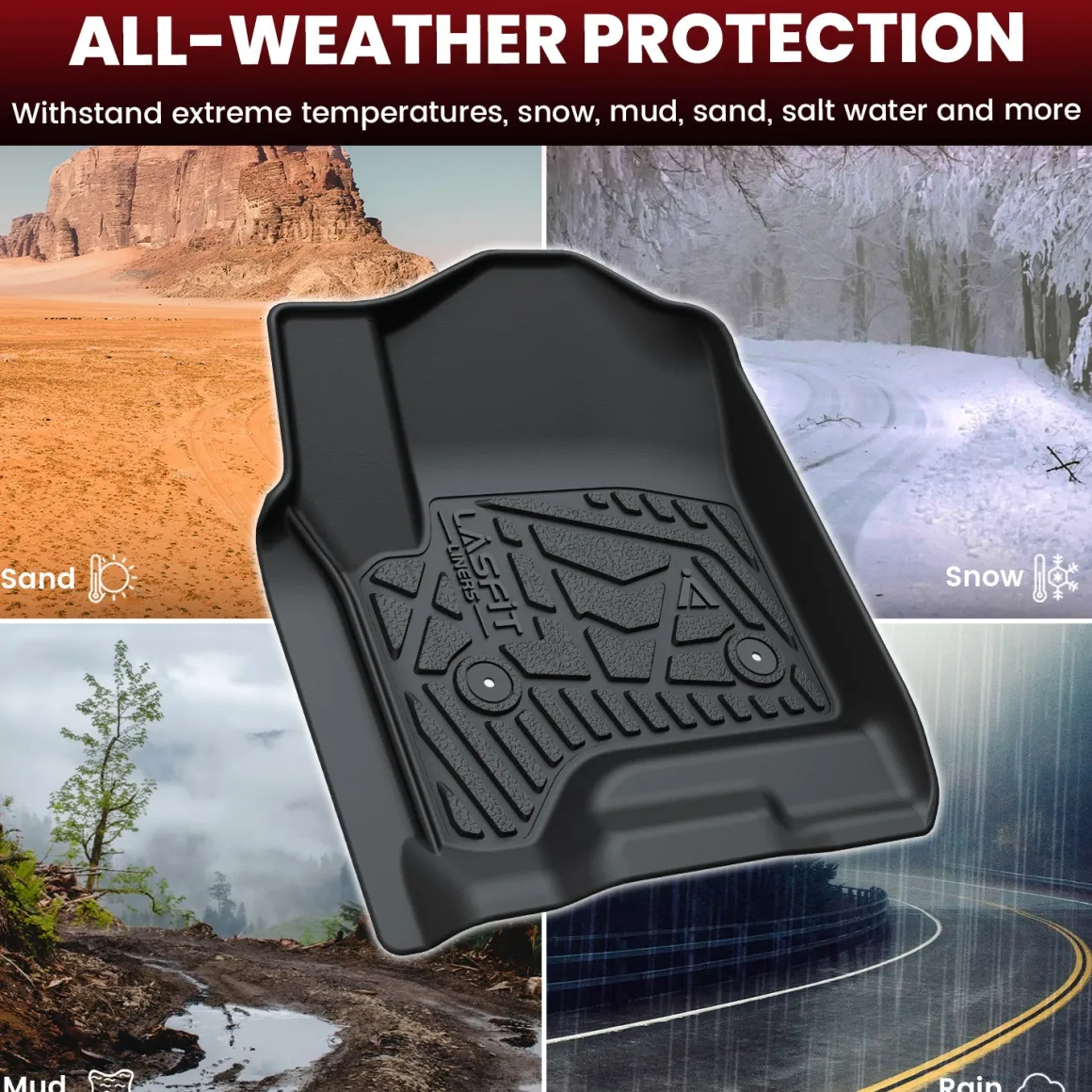 Fit for 2015-2019 GMC Sierra 2500HD 3500HD Floor Mats, Fit Carpet Floor & Without 4*4 Shifter Only