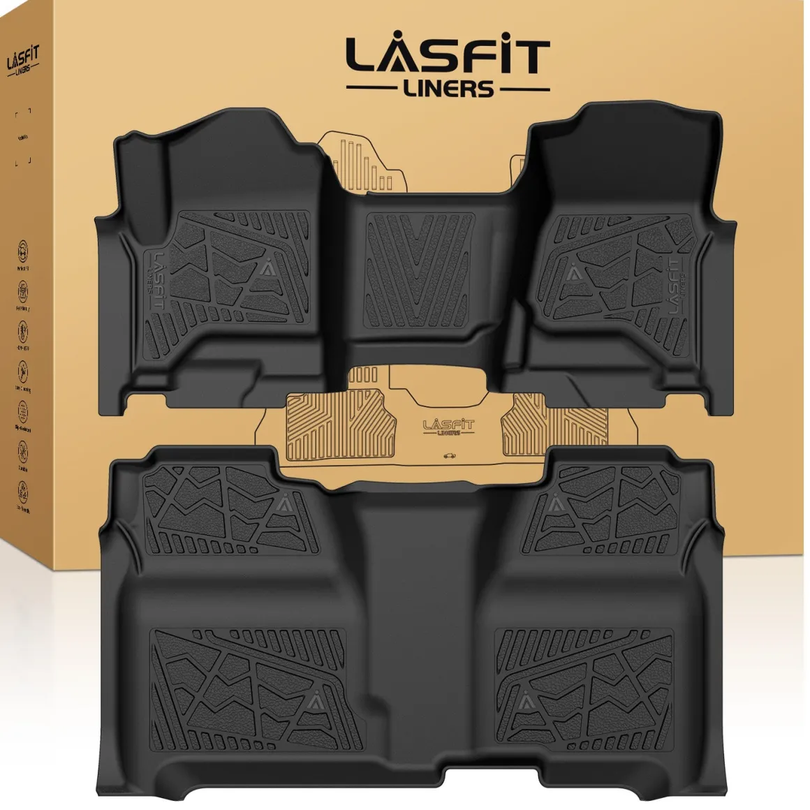 Fit for 2015-2019 GMC Sierra 2500HD 3500HD Floor Mats, Fit Carpet Floor & Without 4*4 Shifter Only