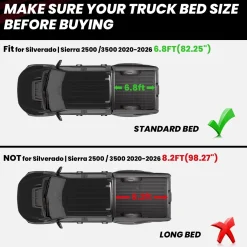 Fit for 2020-2026 GMC Sierra 2500HD 3500HD 6.8FT Bed Mat or Tailgate Mat, Not for 5th Wheel Package