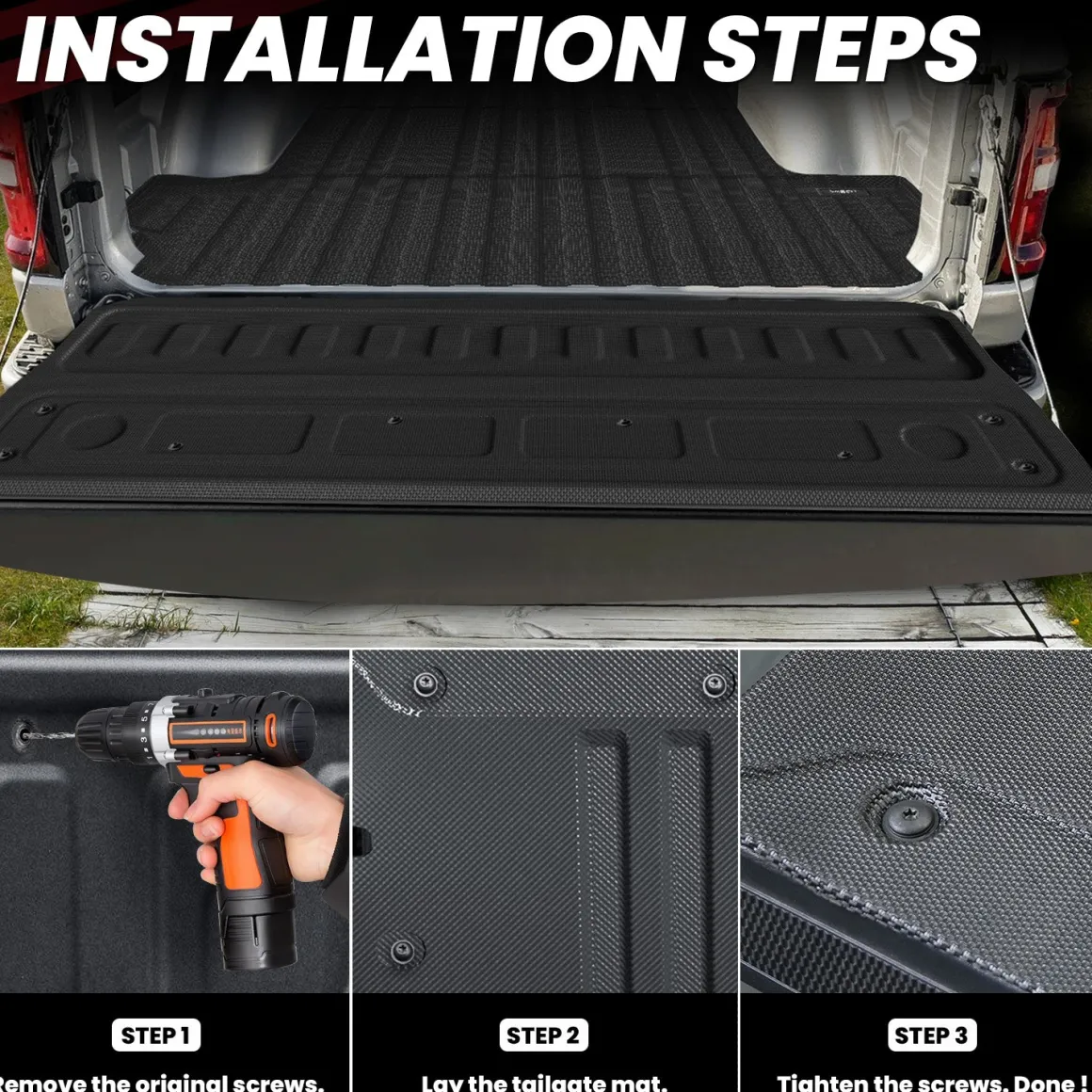 Fit for 2020-2026 GMC Sierra 2500HD 3500HD 6.8FT Bed Mat or Tailgate Mat, Not for 5th Wheel Package