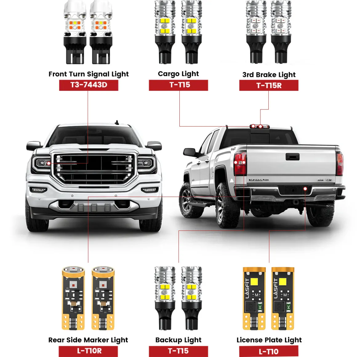 Fit for 2016-2018 GMC Sierra 1500 LED Bulbs Upgrade | Tested and Verified