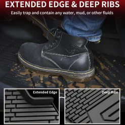 Fit for 2019-2026 GMC Sierra 1500 1st Row Floor Mats, Fit Bucket Seat & Carpet Floor Only, Not Fit 2019 Sierra LD