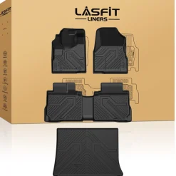 Fit for 2012-2017 GMC Terrain Floor Mats & Cargo Mat, Only Fit Second Row Seats Sliding Backwards