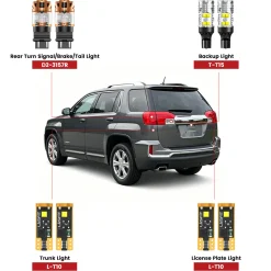 Fit for 2010-2017 GMC Terrain The Brightest LED Bulbs Upgrade