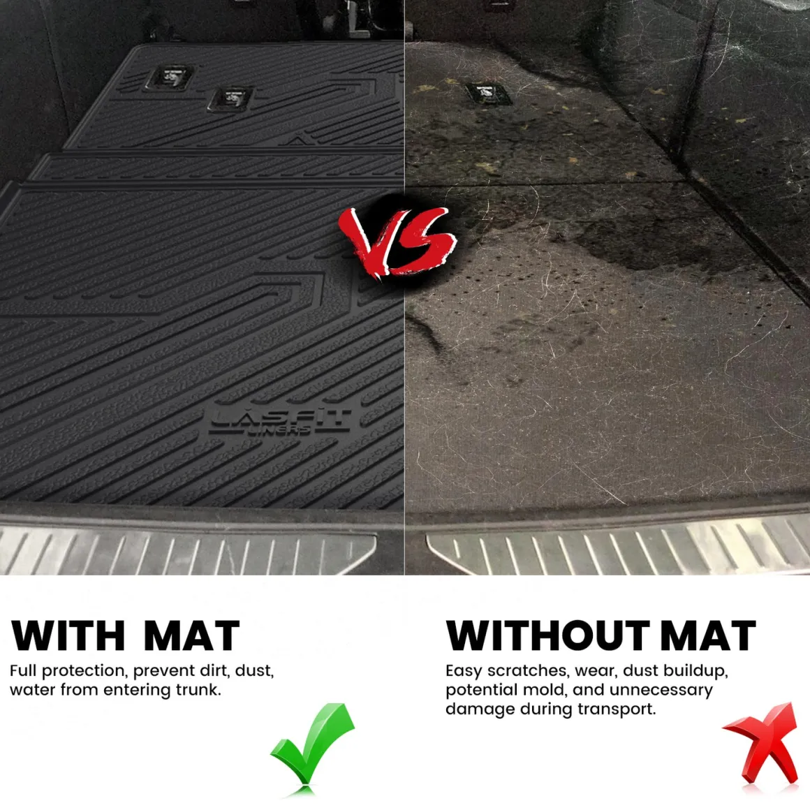 Fit for 2021–2026 GMC Yukon XL Individual Floor Mats or Cargo Mats, Not Fit 9 Seats