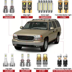 Fit for 2000-2006 GMC Yukon/ Yukon XL The Brightest LED Bulbs Upgrade