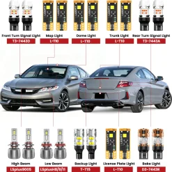 Fit for 2016-2017 Honda Accord Coupe The Brightest LED Bulbs Upgrade