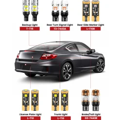 Fit for 2013-2015 Honda Accord Coupe The Brightest LED Bulbs Upgrade