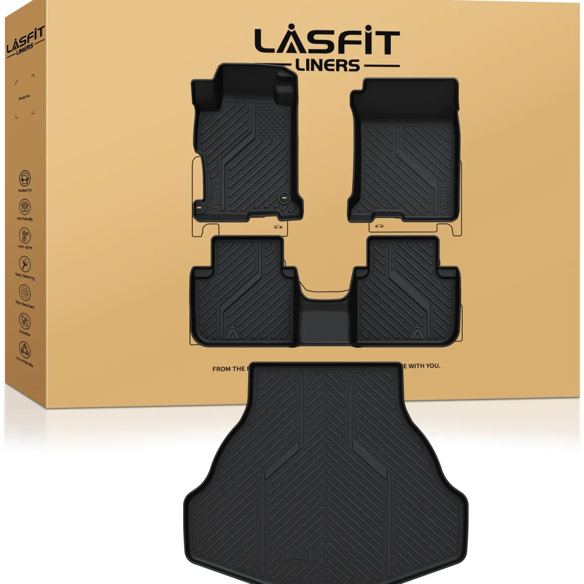 Fit for 2013-2017 Honda Accord Floor Mats or Cargo Mat, Fit Sedan Only