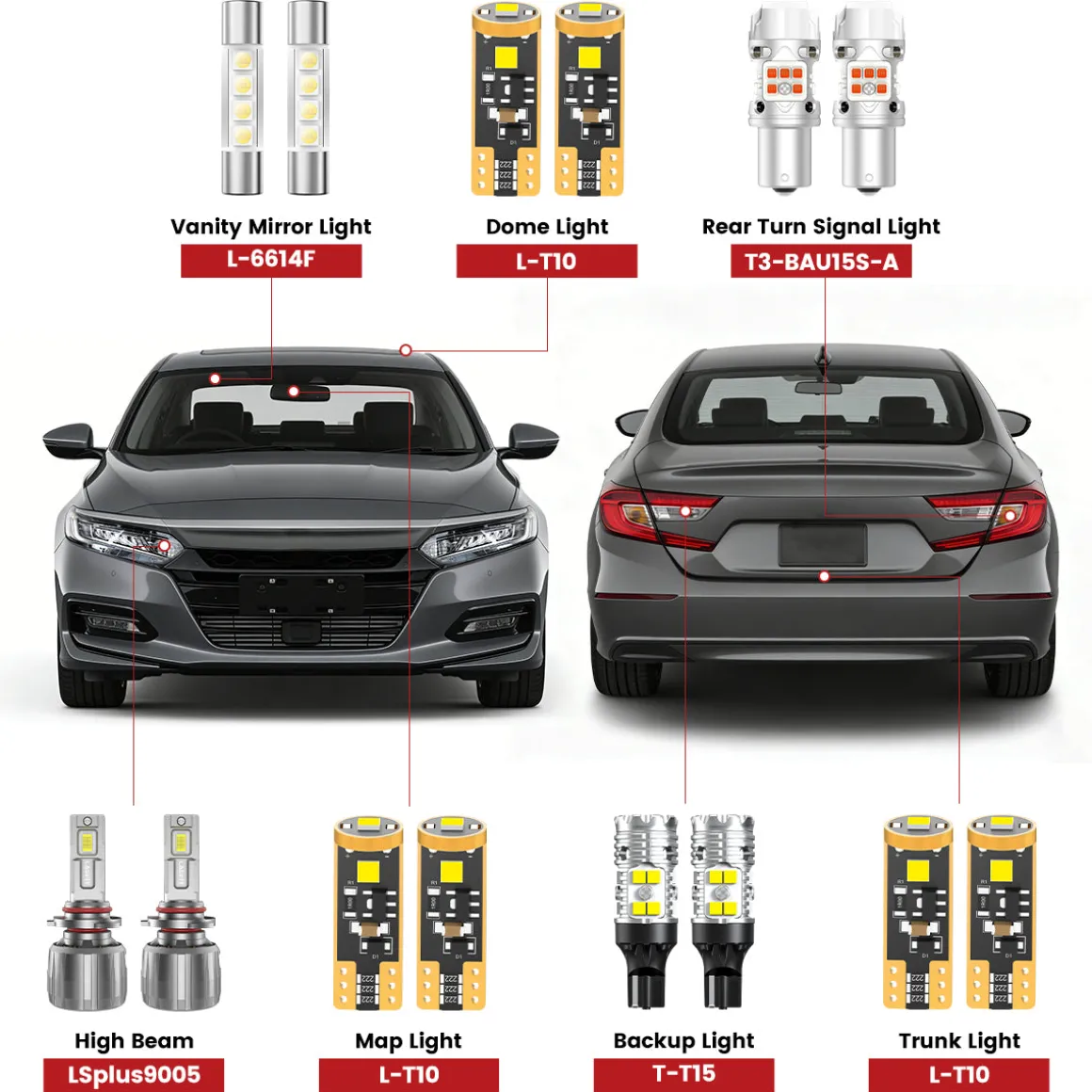 Fit for 2018-2022 Honda Accord LED Bulbs Upgrade