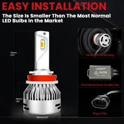 Fit for 2016-2021 Honda Civic Sedan Coupe Hatchback LED Bulbs Upgrade | Tested and Verified