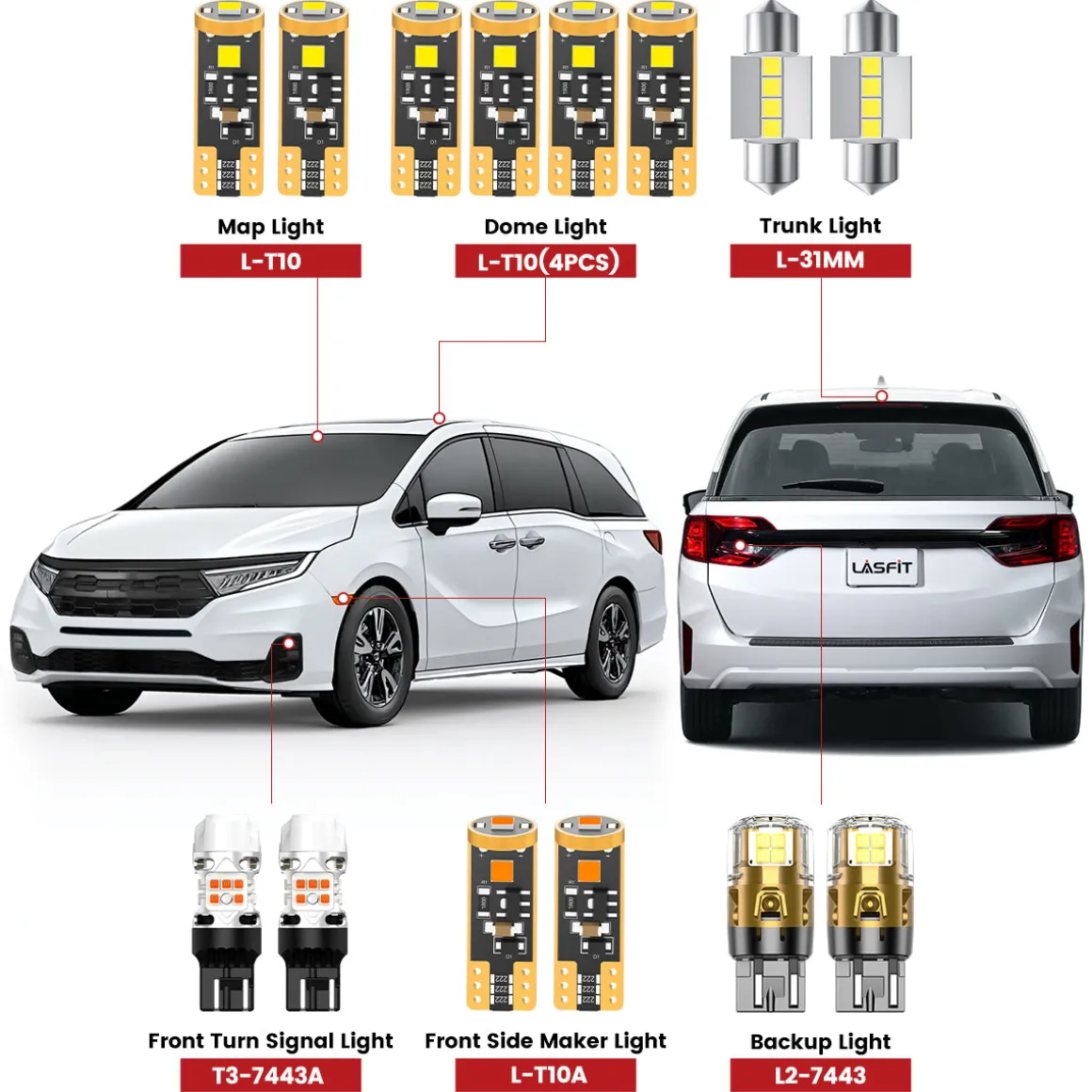 Fit for 2021-2026 Honda Odyssey LED Bulbs Upgrade | Tested and Verified
