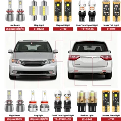 Fit for 2011-2013 Honda Odyssey The Brightest LED Bulbs Upgrade | Tested and Verified