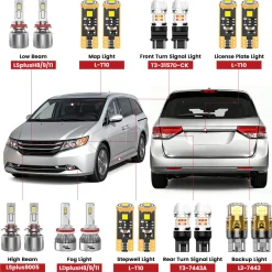 Fit for 2014-2017 Honda Odyssey The Brightest LED Bulbs Upgrade | Tested and Verified