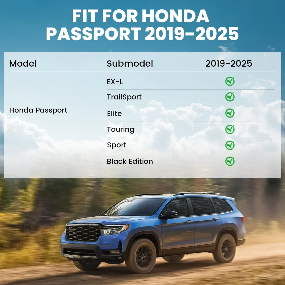 Fit for 2019-2025 Honda Passport Floor Mats or Cargo Mat