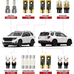Fit for 2022-2025 Honda Passport The Brightest LED Bulbs Upgrade | Tested and Verified