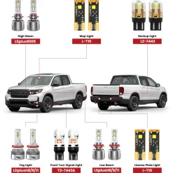 Fit for 2017-2026 Honda Ridgeline The Brightest LED Bulbs Upgrade | Tested and Verified