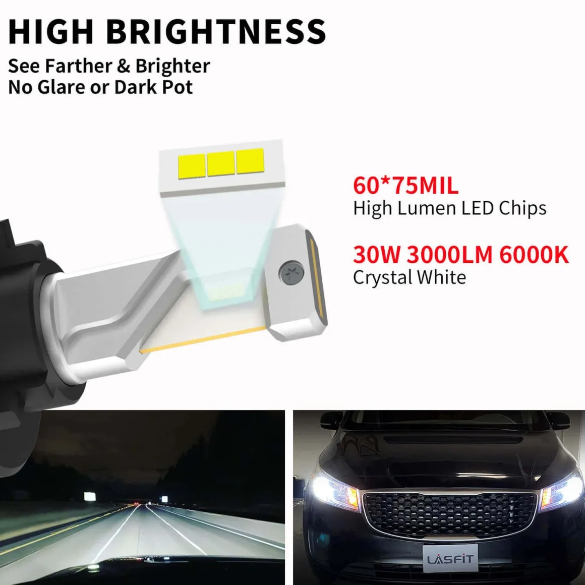 Fit for 2017-2018 Hyundai Elantra LED Bulbs 9005 H7 Exterior Interior Lights