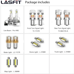 Fit for 2017-2018 Hyundai Santa Fe Custom H7 LED Bulbs Exterior Interior Lights, Santa Fe Sport Included