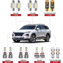 Fit for 2019-2020 Hyundai Santa Fe The Brightest LED Bulbs Upgrade