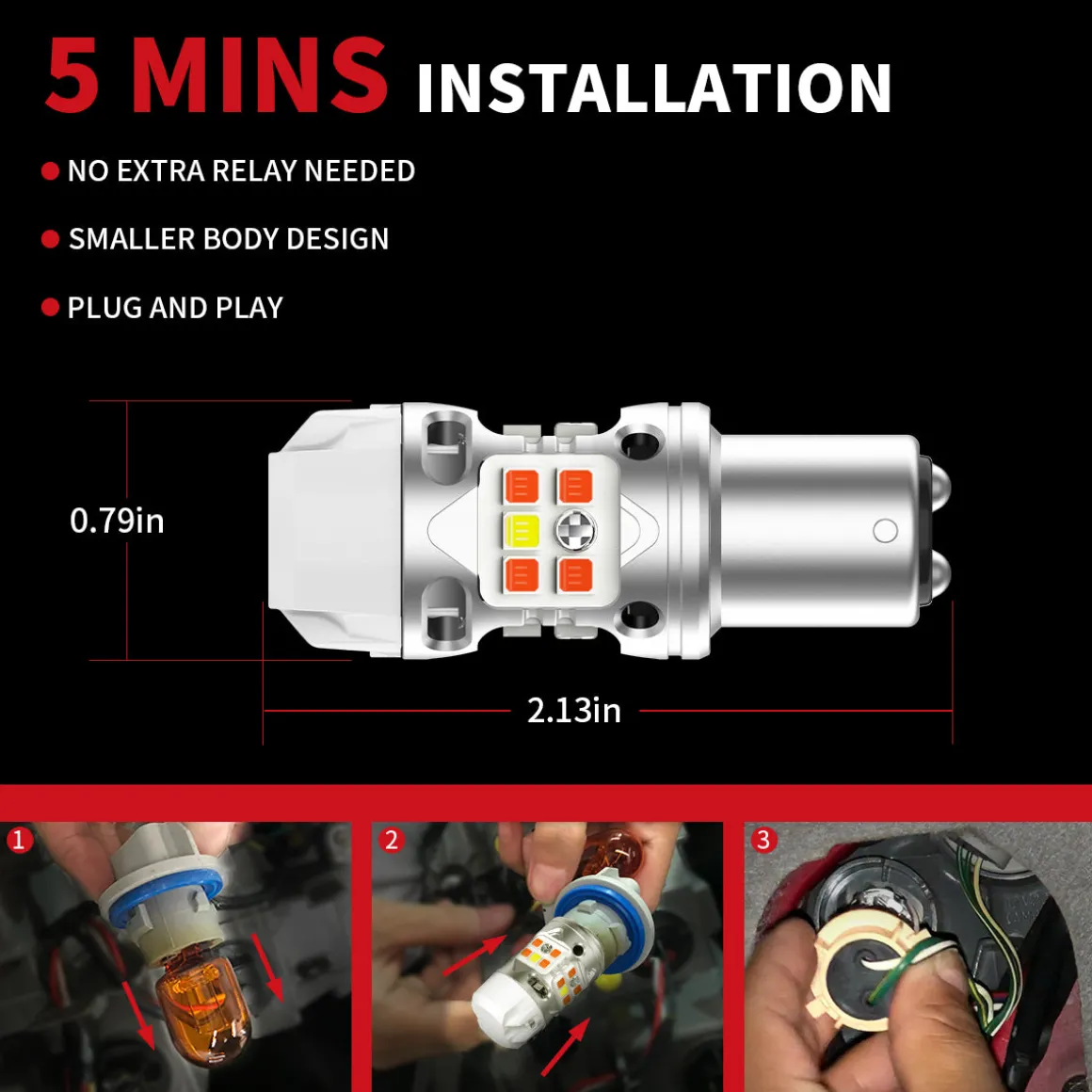 Fit for 2019-2020 Hyundai Santa Fe The Brightest LED Bulbs Upgrade