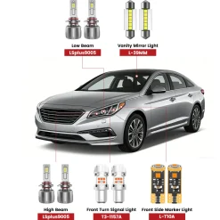 Fit for 2015-2017 Hyundai Sonata The Brightest LED Bulbs Upgrade