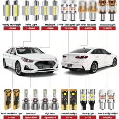 Fit for 2018-2019 Hyundai Sonata The Brightest LED Bulbs Upgrade
