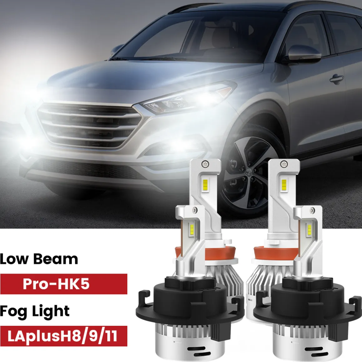 Fit for 2016-2021 Hyundai Tucson Custom H7 LED Bulbs Upgrade | Tested and Verified