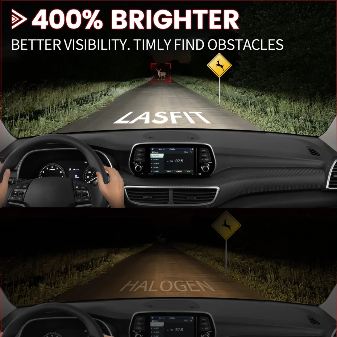 Fit for 2016-2021 Hyundai Tucson Custom H7 LED Bulbs Upgrade | Tested and Verified