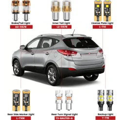 Fit for 2014-2015 Hyundai Tucson The Brightest LED Bulbs Upgrade
