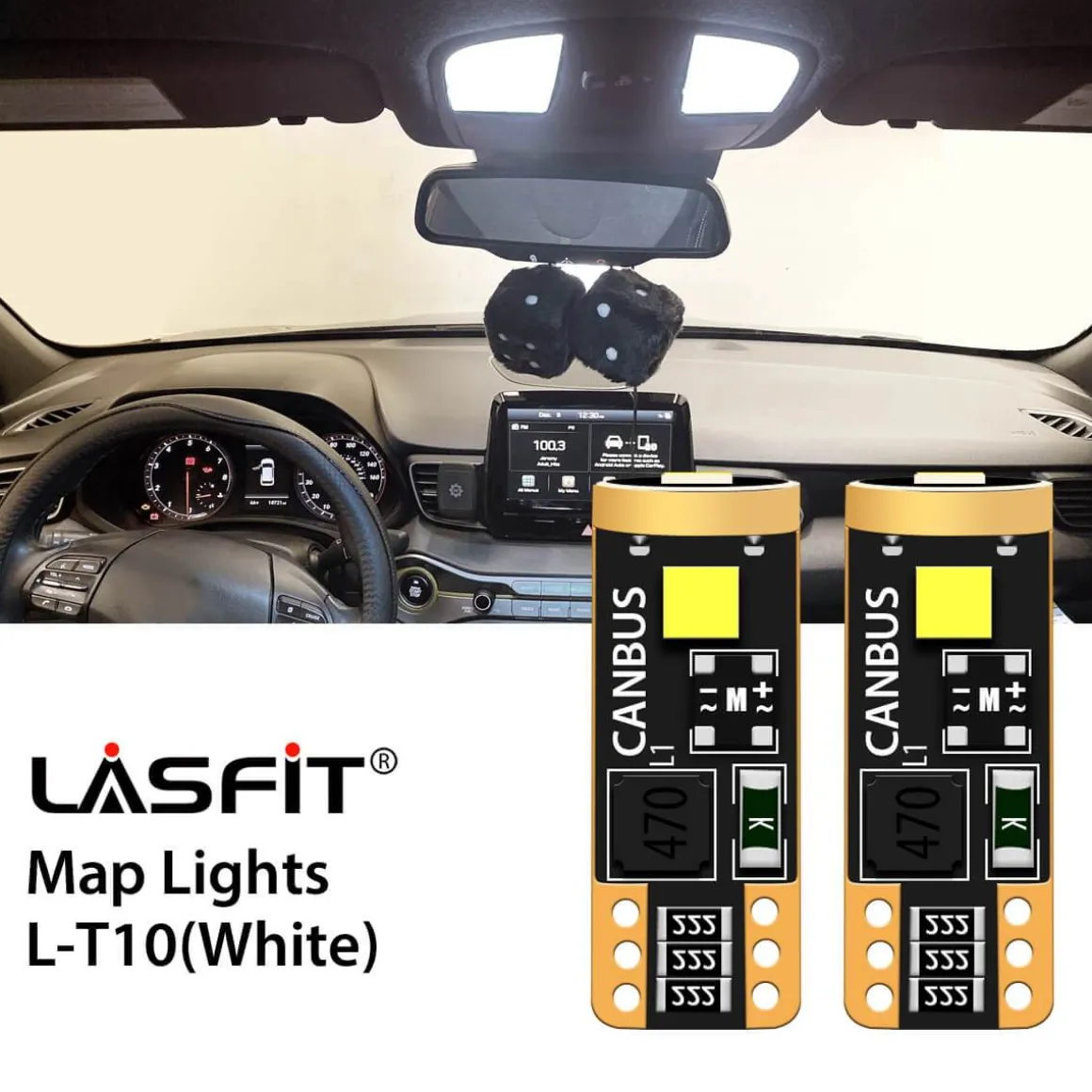 Fit for 2019-2021 Hyundai Veloster Custom H7 LED Bulb Exterior Interior Lights Plug and Play