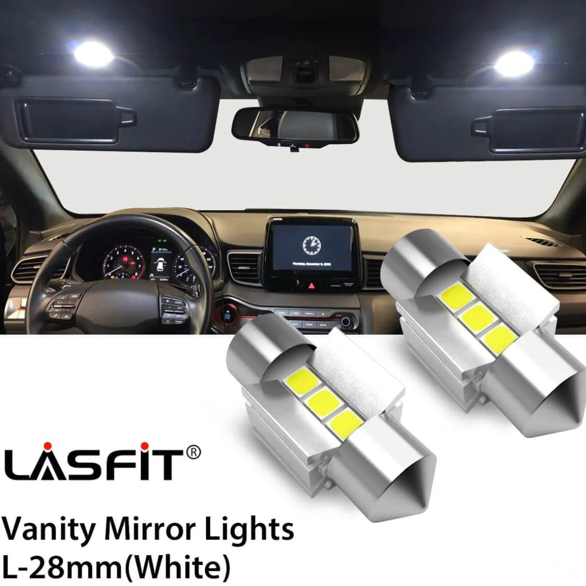 Fit for 2019-2021 Hyundai Veloster Custom H7 LED Bulb Exterior Interior Lights Plug and Play